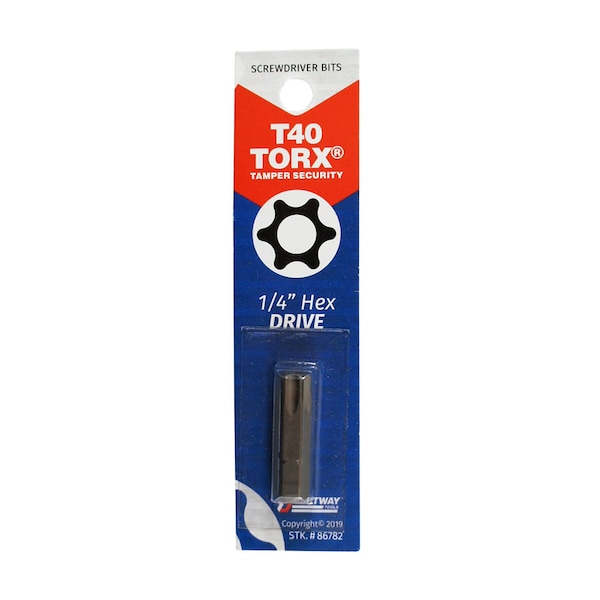 Best Way Tools Best Way Tools Torx T40 X 1 in. L Screwdriver Bit Carbon Steel 1 pc 86782 - main